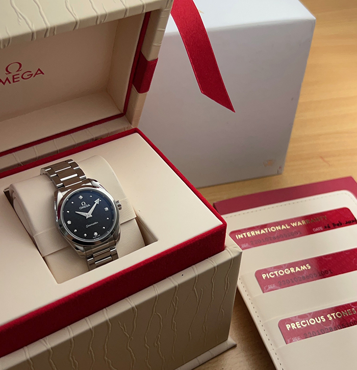 Ladies' Omega Seamaster Aqua Terra 150M Quartz Diamond Dial Wristwatch Ref. 220.10.28.60.51.001